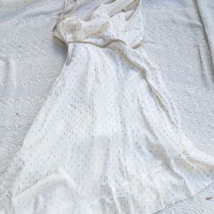 BCBG MaxAzria Women's White and Gold Dress size medium